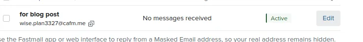 New address in Fastmal&#x27;s interface