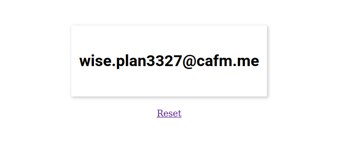 Output of masked email application