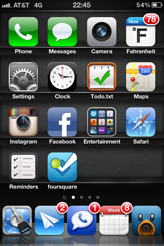 iPhone homescreen screenshot